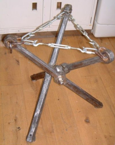 Ex navy dockyard bollards as a table base